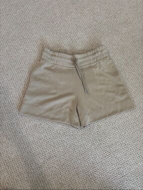 lululemon athletica Taupe High-Waist Drawstring Athletic Shorts